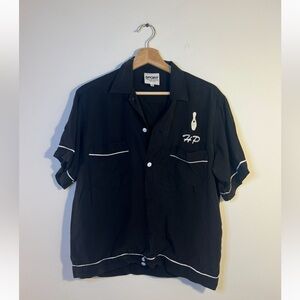 COMME DES GARÇONS HOMME PLUS SPORT BOWLING SHIRT AD2005 IN BLACK/WHITE SIZE S